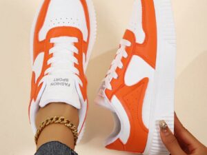 Baskets femme blanches streetwear légères – style décontracté