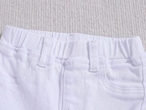 Ensemble bébé garçon 2 pièces avec veste en jean blanc déchiré et jean stretch