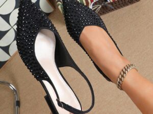 Chaussures à bout pointu confortables, creuses et respirantes à talons bas pour femmes, mode printemps/été