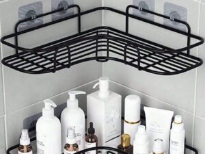 Étagère de salle de bain triangulaire sans perçage – panier de douche mural et rangement cuisine