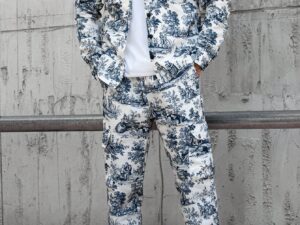 Ensemble homme veste et pantalon à boutons – manches longues avec imprimé