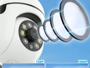 Caméra WiFi 5G 360° avec vision nocturne et interphone – pack 2 ou 4