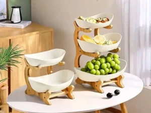 Présentoir à fruits 2 ou 3 étages – organisateur de collations et plateau décoratif