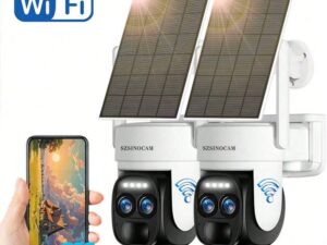Caméra de surveillance solaire 2K 360° avec détection de mouvement – pack 1 à 4