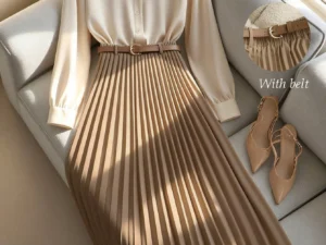 Ensemble fille 3 pièces avec top côtelé, gilet texturé et pantalon à boutons pour automne hiver