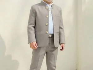 Ensemble garçon 3 pièces avec chemise, gilet et pantalon style élégant pour école et événements