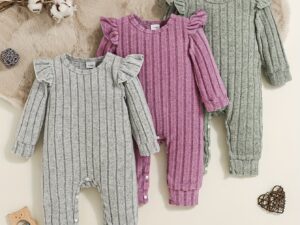 Ensemble fille 3 pièces automne/hiver – bodys manches longues col rond